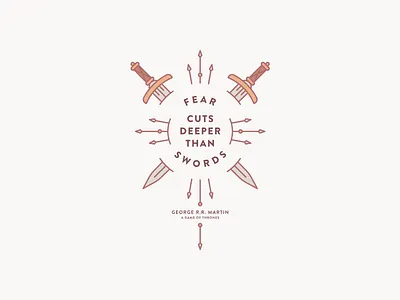 An hommage to eight seasons of Game of Thrones clean design design game of thrones george rr martin got illustration quote song of ice and fire swords symmetry vector