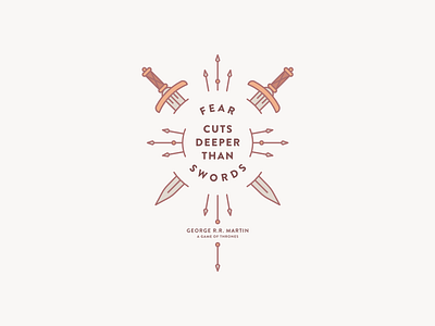 An hommage to eight seasons of Game of Thrones clean design design game of thrones george rr martin got illustration quote song of ice and fire swords symmetry vector