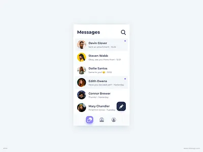 Chat List UI Design chat chat app chat app ui daily ui dailyui ildiesign ildiko ignacz mobile mobile app mobile ui ui ui design ui pattern ui practice ux ux design