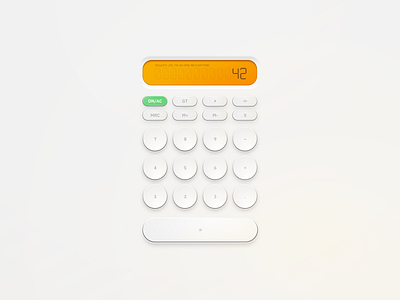 DailyUI Calculator #004 42 calculator challenge dailyui dailyui 004 design gradients interface shadows sketch uiux user experience user interface