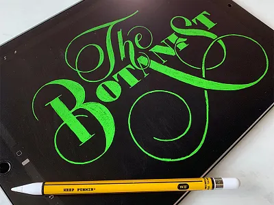 The Botanist hand lettering lettering script
