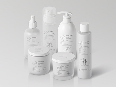 Natural Cosmetic Packaging Mock-Ups Vol.4 bath beauty body lotion bottle candle cosmetic package cream jar dispencer face care glass matte presentation showcase