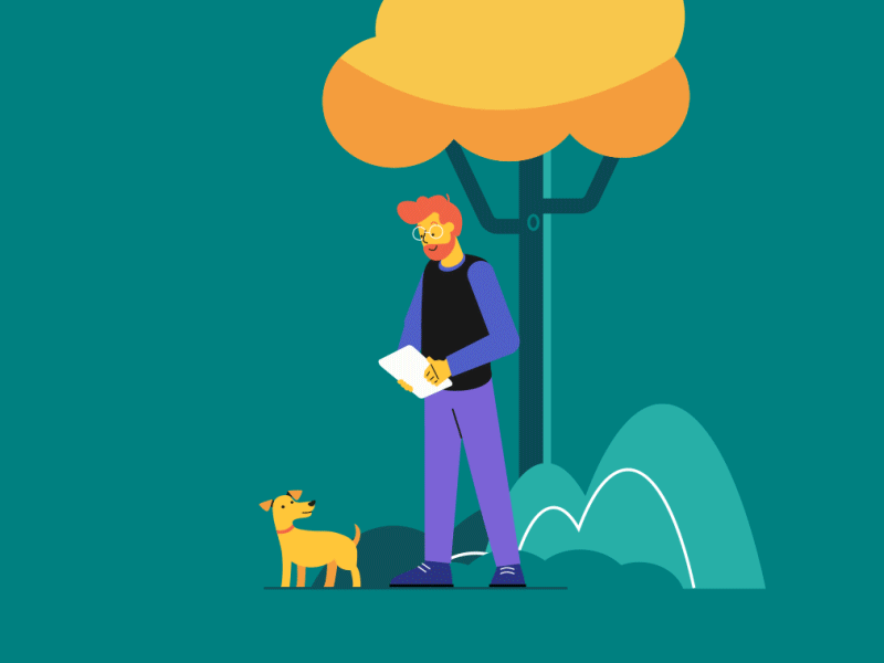 A boy and his dog beard dog lemonly man michael mazourek mike mazoo puppy tablet tree