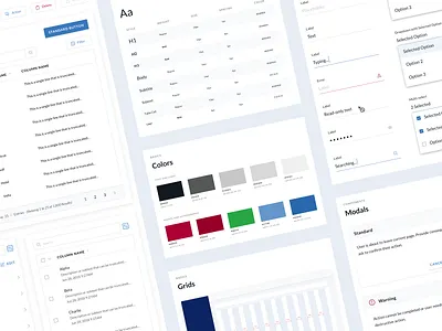 Who run the world? color palette components design system enterprise forms grids modal