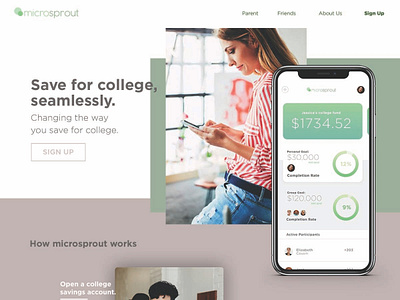 Landingpage dailyui finance app landingpage