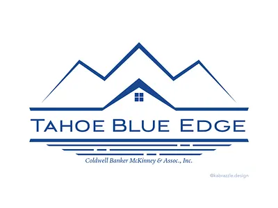 Tahoe Blue Edge Real Estate Logo cabin graphic design home lake logo logo design mountain real estate