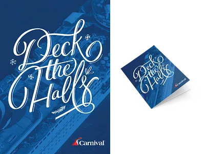 Holiday Card brand card cruise design holiday illustraion lettering ligature logo script ship type typography vector