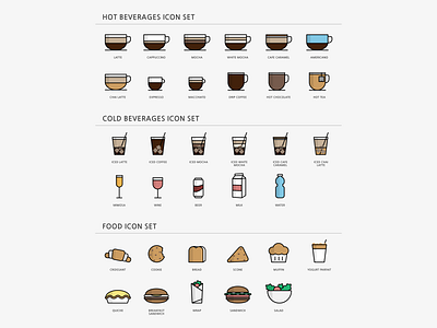 Cafe Icon Set cafe coffee coffee shop design food icon icon design icon set iconography icons ui vector
