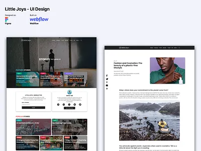 Little Joys UI Design android application blogsite casestudy cms debut design high fidelity ios minimal mobile design popular prototype recent ui ui design uiux webflow website wireframe