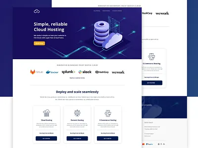 Cloud Hosting Concept branding clean design graphicdesign hosting illustration landing page minimal modern ui ux web webdesign website website design wordpress