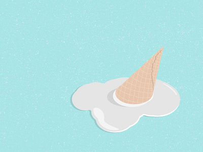 Monday Mood - 28/30 2d daily design design design challenge dessert dropped ice cream food ice cream ice cream cone illustration minimal minimalism mood sad texture