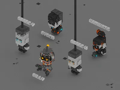 Tiltworld (World 02) - Characters 3d animation blender boy c4d character design drone isometric low poly magicavoxel pixelart robot videogame voxel vr world