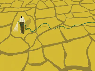 Winning with losses desert editorial editorial illustration illustration lonely money winner