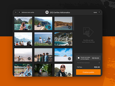 Roverpix App branding dark ui gallery mobile mobile app design orange photos purchase roverpix ui