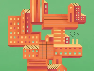 Merging businesses building business editorial editorial illustration illustration magazine photoshop