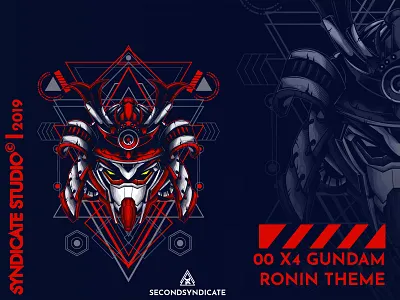 00x4 Gundam 00 gundam detail face geometric giantrobot gundam gunpla head illustration mecha modern neon ornament poster robot sacred geometry t shirt tattoo vector wild