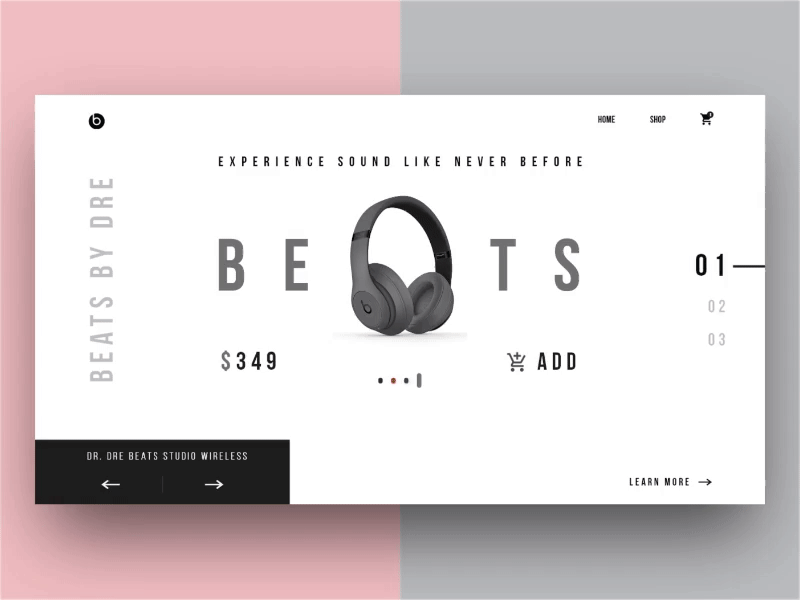 Beats Website Redesign adobe xd apple auto animate beats beatsbydre dribbble inspiration minimal modern redesign ui ui design ui ux ux ux design web web design website website redesign
