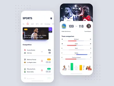 Sporting app app ui design card color icon ios ui ux