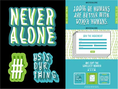 #NeverAlone - Branding branding color design font identity letter lettering letters logo type typeface typography