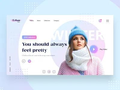 Urban Fashion Webpage Concept blog branding clean flat gallery illustration interaction design landing page landing page concept logo photography ui userinterface ux uxui web web design webpage website winter
