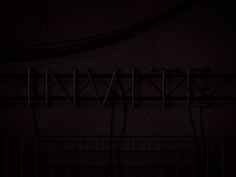1 dribbble invite animation dark design draft drafts invite invites light neon text