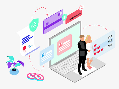 Mobile App Love Insurance Feature Isometric appdesigner customillustrations developer illustration insurance isometric love mobile app redesign ui ux webdevelop webdevelopers webdeveloping webdevelopment