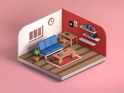 Livin' the designer life. 3d 3d art 3dillustration house house illustration interior