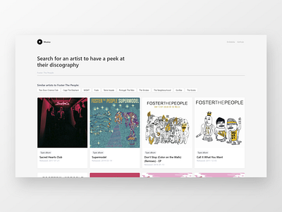 Musica (A React App) deezer design developer flat front end javascript minimalism programming reactjs ui ux website