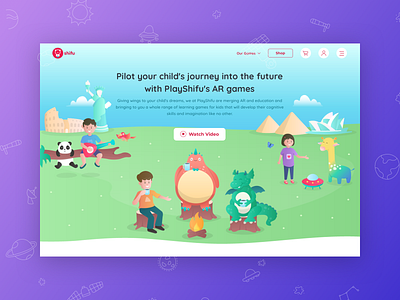 Children's Education and Learning Application animation augmented reality character character design children design dragon gradient graphic design illustration illustrations learning monster procreator sketch ui user interface ux vector website