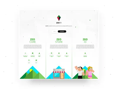Zeo for Developers art bold design flat icon illustration logo minimal typography ux vr web website