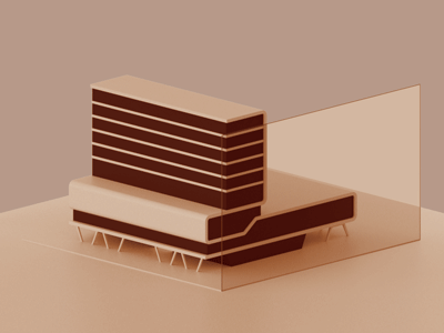 RAI Building Amsterdam 3d animation architecture building c4d loop motion skyscraper