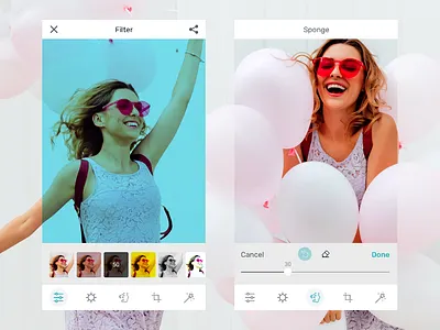 Photo Edit app design app ui design edit editor filter interface mobile mobile ui photo photoapp ui ux