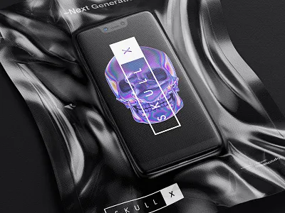 SKULL X adobe aep animation art artist branding c4d cinema4d design experiments gradient iridescent motion motiondesign octane octane render phone poster skull texture