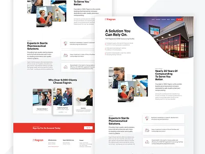 Home page for a medical laboratory clean creative design gradient header laboratory medical rounded shadow ui ux web white