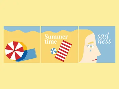 Summertime sadness beach illustration illustration art lana del rey seaside summer summertime sadness sun vector