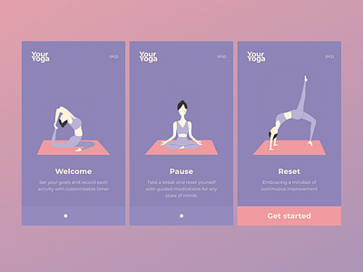 Onboarding for YourYoga 022 clean dailyui gradients illustration meditation onboarding onboarding screens onboarding ui sport ux yoga yoga app