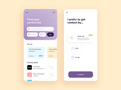 Job Finder App app design hire interaction design interface job job finder ui ui design ui ux design ux ux design web