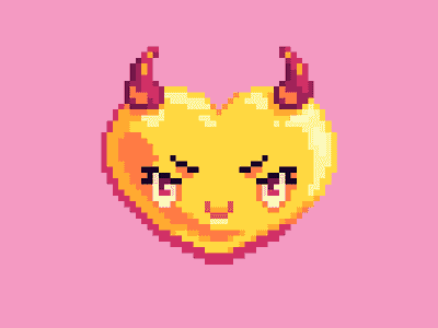 Devil pixel art emoji angry cute devil emoji emoticon heart kawaii pixel art
