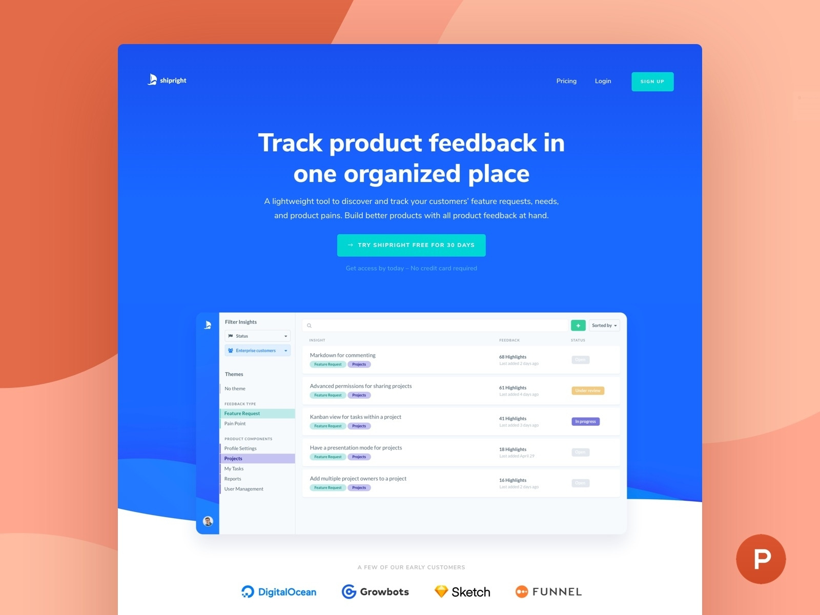 Example of Shipright on Product Hunt! 🚀