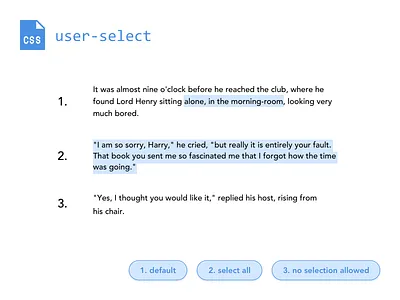 Using User Select (CSS) accessibility css css3 font html select typography ui user select