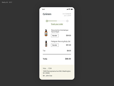 Daily UI Challenge #017 - Email Receipt - Take2 017 daily ui dailyui receipt ui
