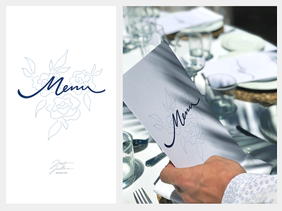 Menu branding brush calligraphy custom design flow handwriting illustration lettering logo menu menu card process script signature sketch type typography unique wedding