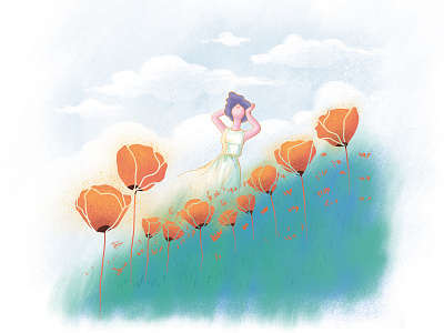 Childhood memories 3 少年时代的回忆 asian china chinese flower girl hill 中国 女孩 山 花
