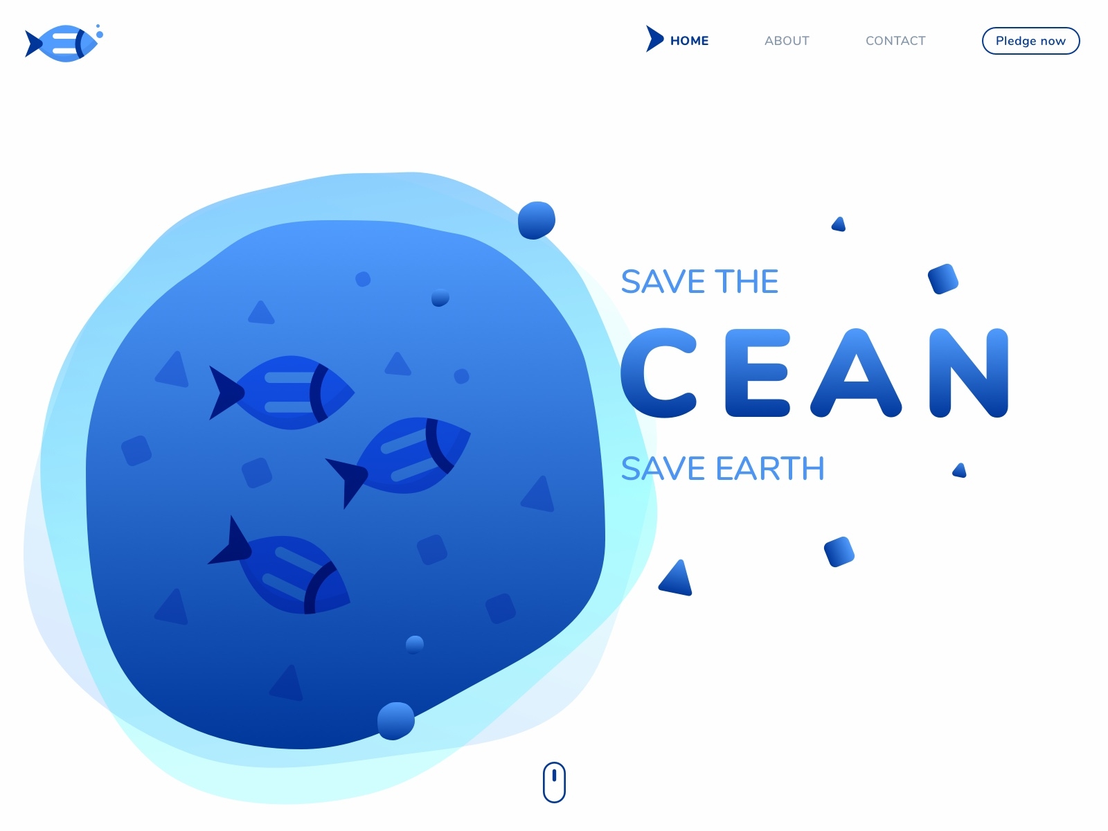 Save The Ocean 🌊 Save Earth 🌏 blue bluefish bubbles fishes gradient illustration nunito ocean size and scale sketch