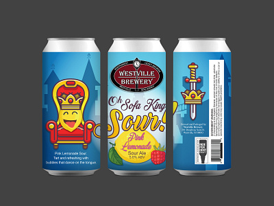 Westville Brewery Oh Sofa King Sour Pink Lemonade Sour Ale adobe illustrator beer branding craftbeer design graphic design illustration product design vector
