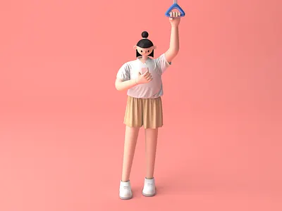 A girl on the bus 3d 3d modeling c4d character design cinema 4d girl marvelous designer