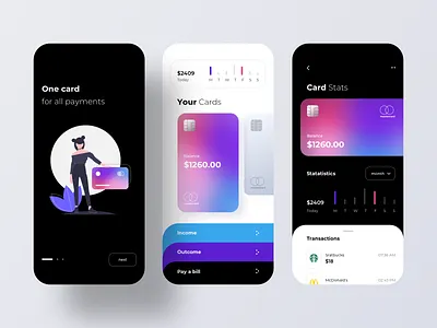 Credit Cards in the Mobile Banking account bank banking business credit card finance fintech mastercard mobile money money app pay payment payment app revolt rondesign transactions visa wallet wallet app