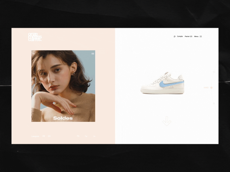 Onze Mètres Carrés - Homepage animation design e commerce fashion gif homepage interaction interface minimal shoes ui ux webdesign website