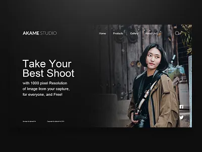 Akame Studio Landing Page app branding design identity illustration landing design landing page landing page design landing page ui lettering minimal photographers photography photography logo photography website type ui ux web website
