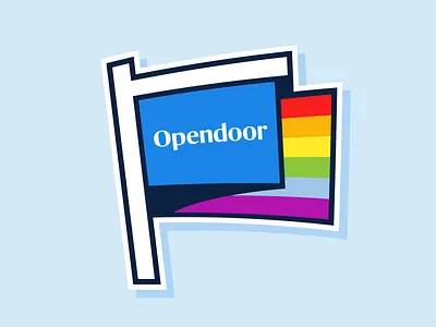 Opendoor + Pride brand design illustration opendoor pride sticker vector